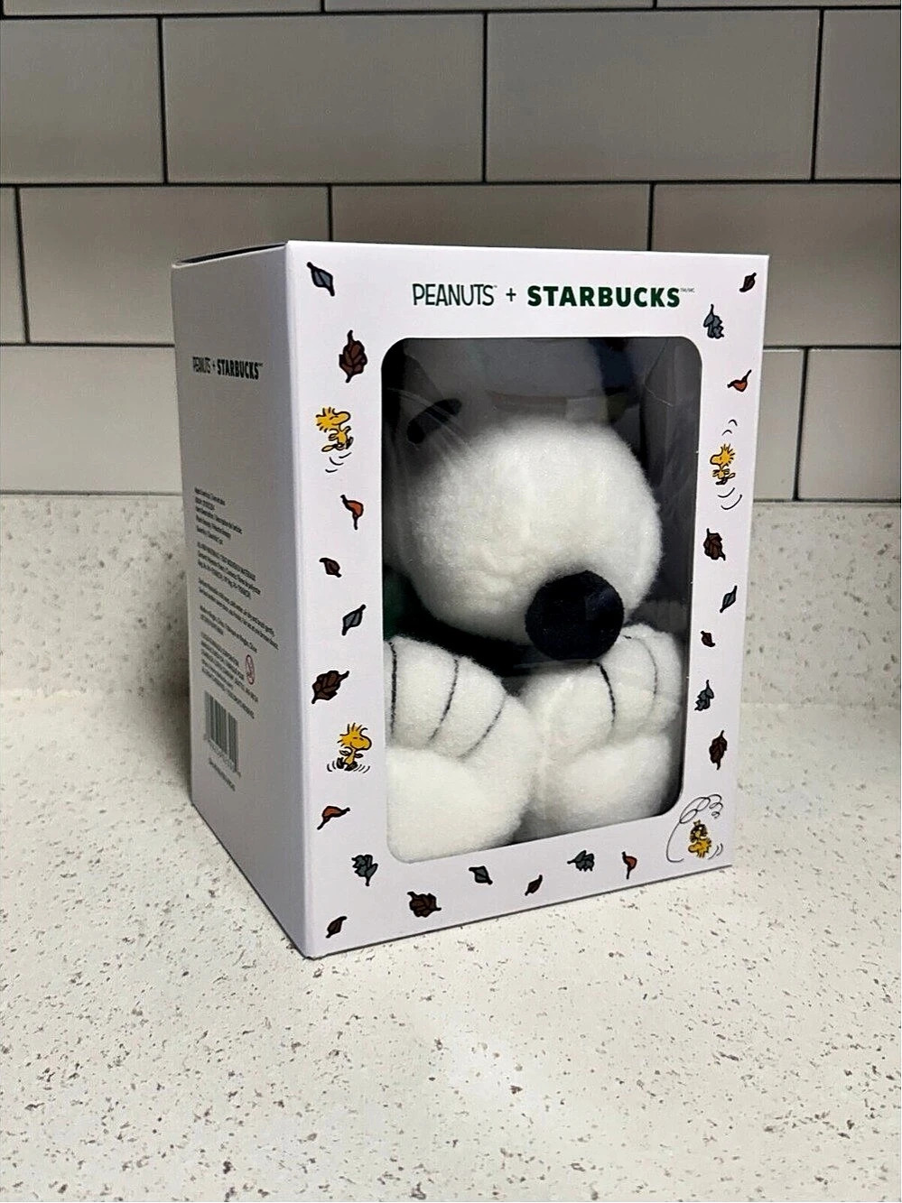 Starbucks Peanuts + Starbucks Snoopy Plush in White & Black Like New